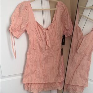 LULUS Light Pink Tie-Front Mini Dress